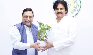 ఏపీ డిప్యూటీ సీ ఎం పవన్ కళ్యాణ్ ను కలిసిన నీరబ్ ప్రసాద్ కుమార్ ఐఏఎస్